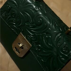 Patricia Nash Embossed Green Leather handbag